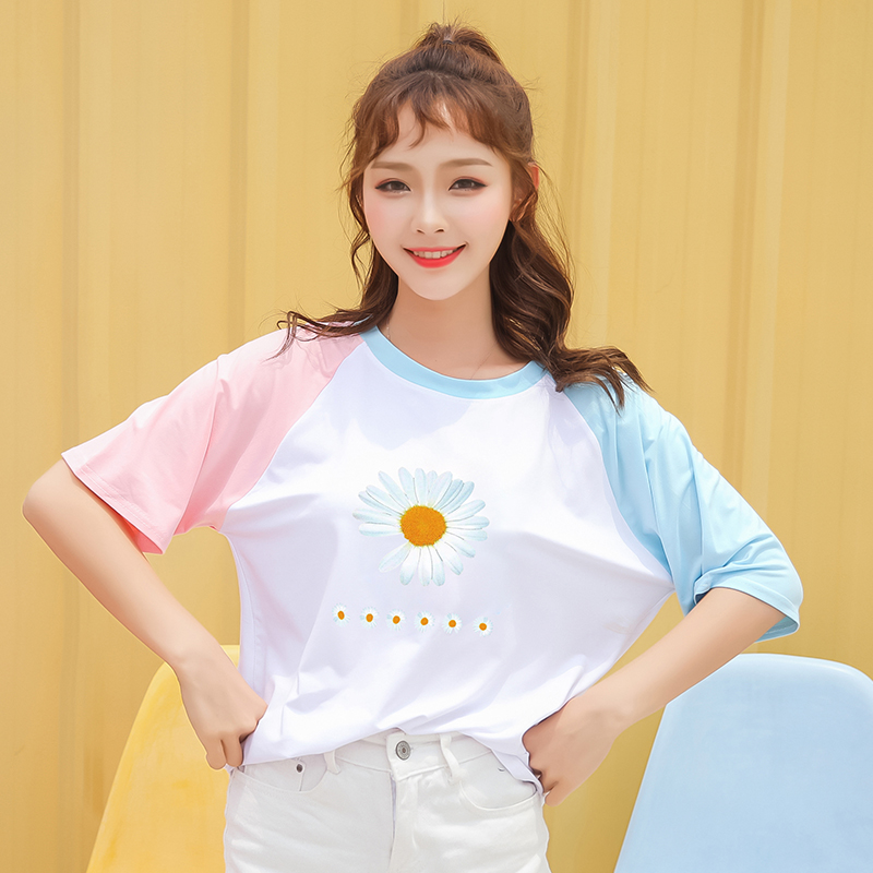 2021 summer new short-sleeved high waist T-shirt women's short INS tide women's fashion loose slim clothes