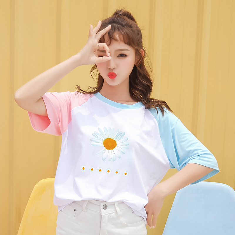 2021 summer new short-sleeved high waist T-shirt women's short INS tide women's fashion loose slim clothes