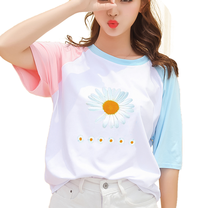 2021 summer new short-sleeved high waist T-shirt women's short INS tide women's fashion loose slim clothes
